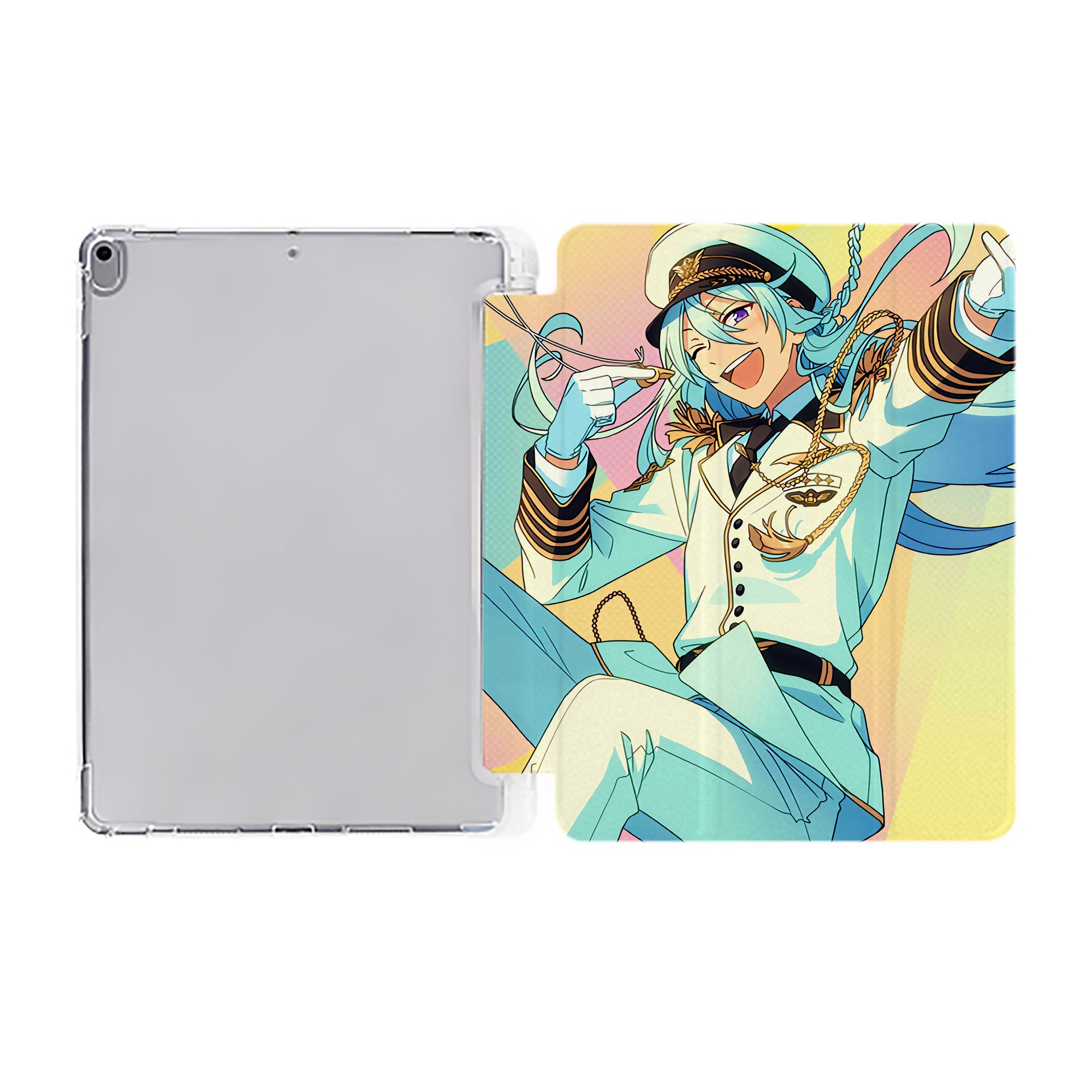 （画像用） あんさんぶるスターズ! Ensemble Stars IPad ケース ペン収納付き 三つ折りスタンド PUレザー×シリコン 対応機種9.5/10.5/10.9インチ